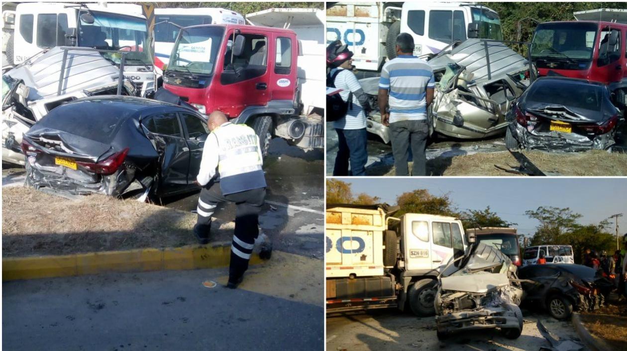 Imágenes del múltiple accidente en la Cordialidad.