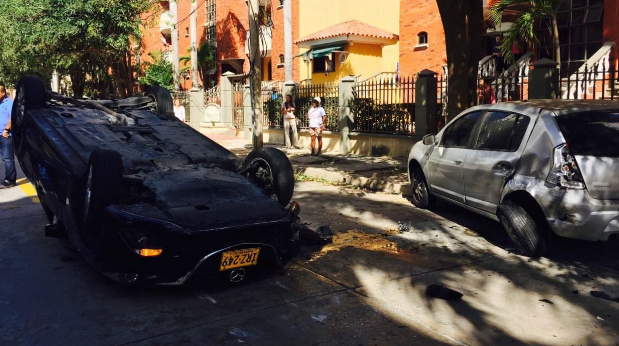 Aspecto del accidente en Villa Santos.