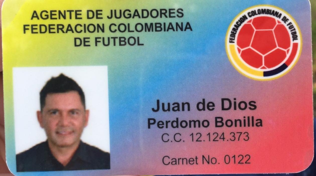 Juan de Dios Perdomo Bonilla, era agente de futbolistas.