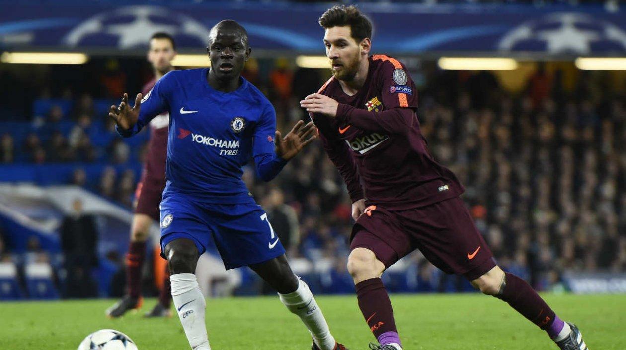 Lionel Messi, en acción de juego ante el Chelsea. 