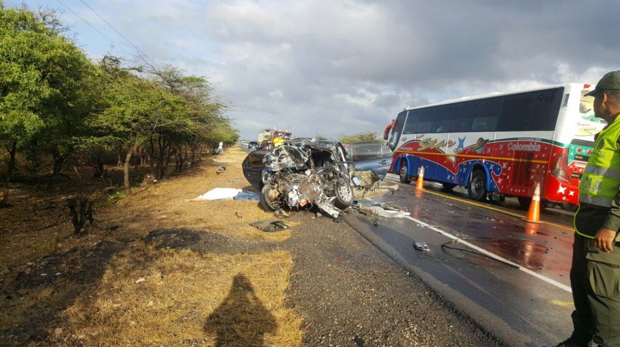 Así quedaron los dos vehículos involucrados en el accidente.
