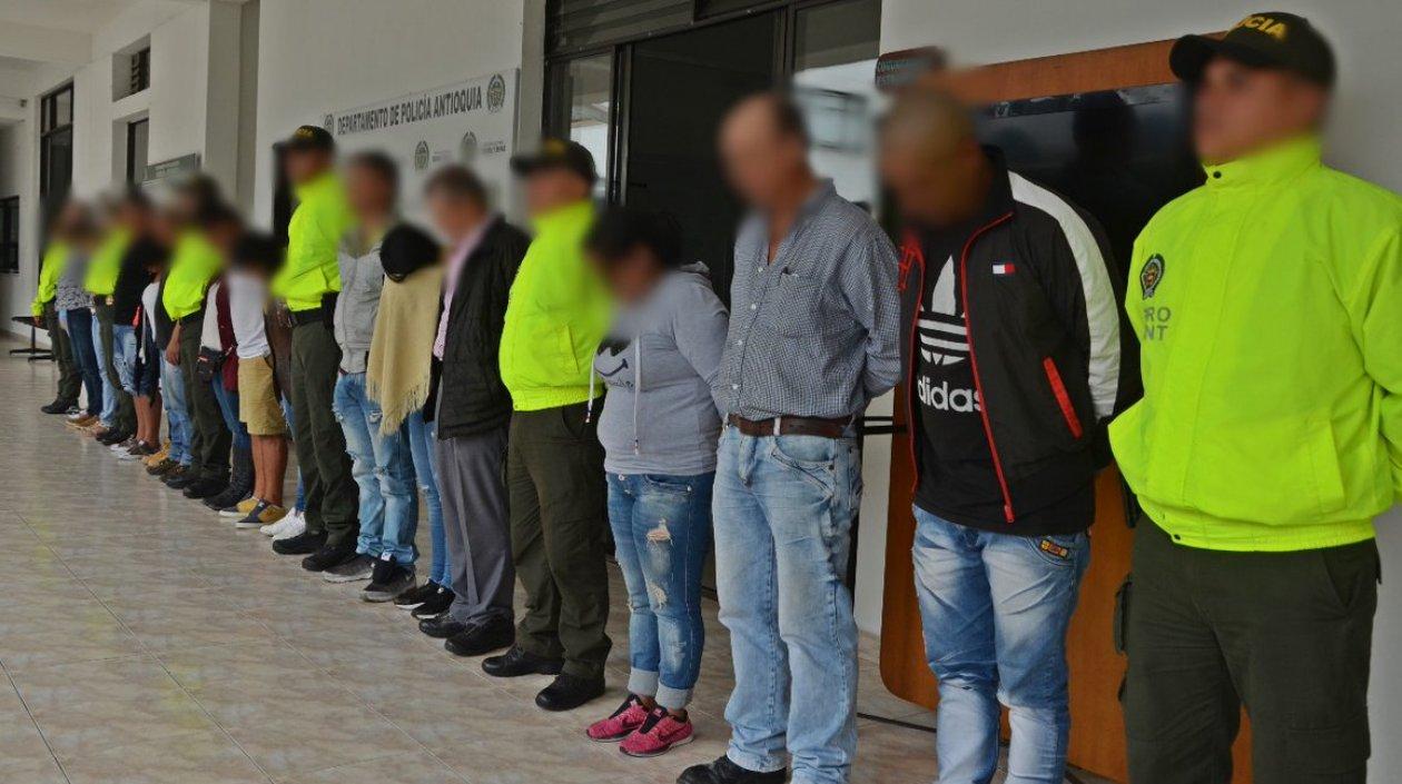 Policía capturó a 15 personas en diferentes municipios del Oriente, Suroeste, Norte y Nordeste antioqueño. 