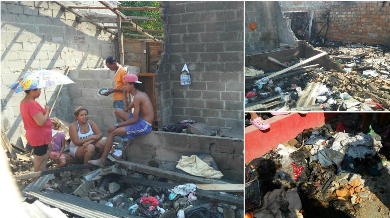 Así quedó la vivienda después del incendio.