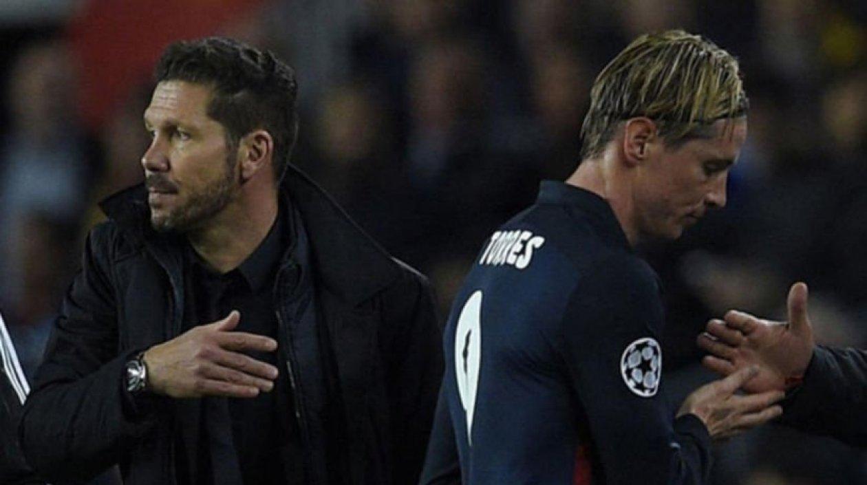 Diego Simeone y Fernando Torres.