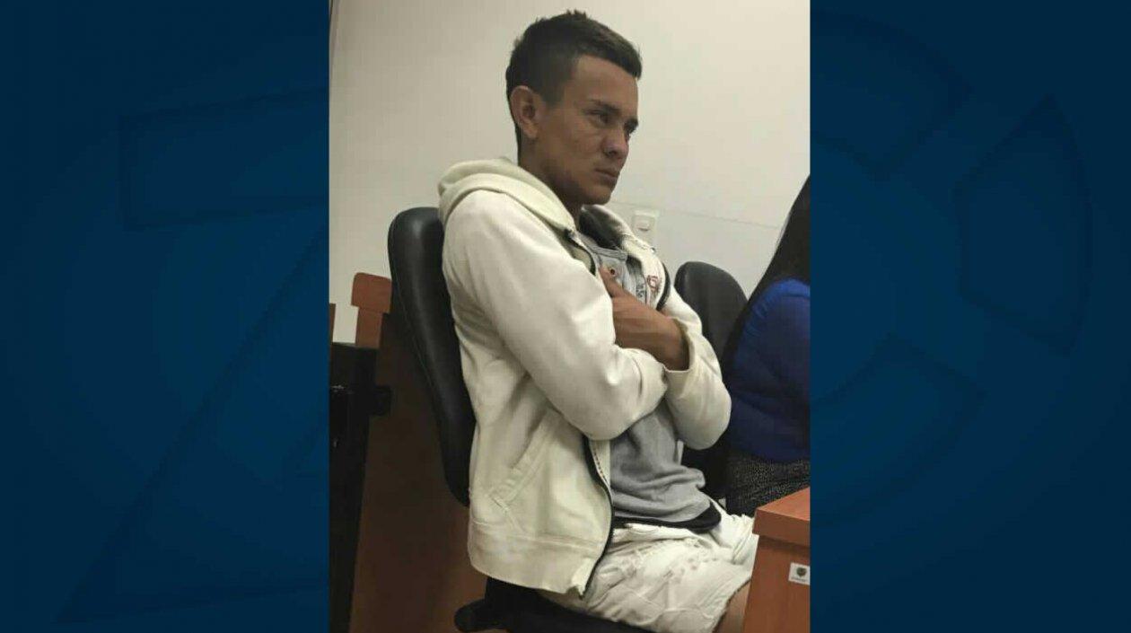Edgardo Junior Barrios Pacheco durante la audiencia ante un juez de garantías.