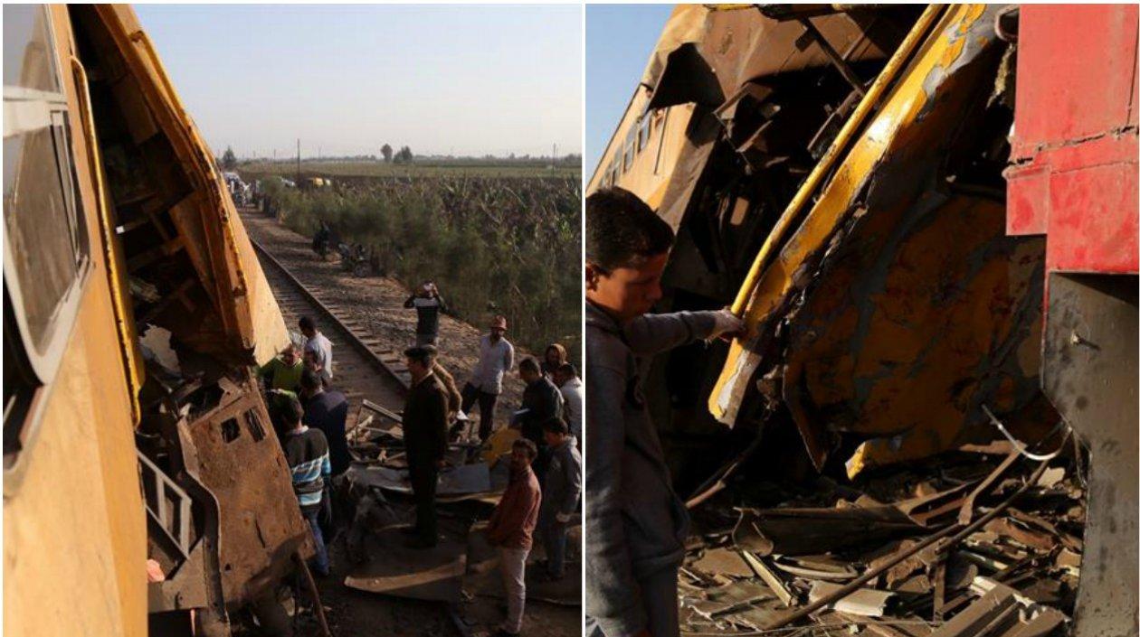 Así quedó el tren de pasajeros.