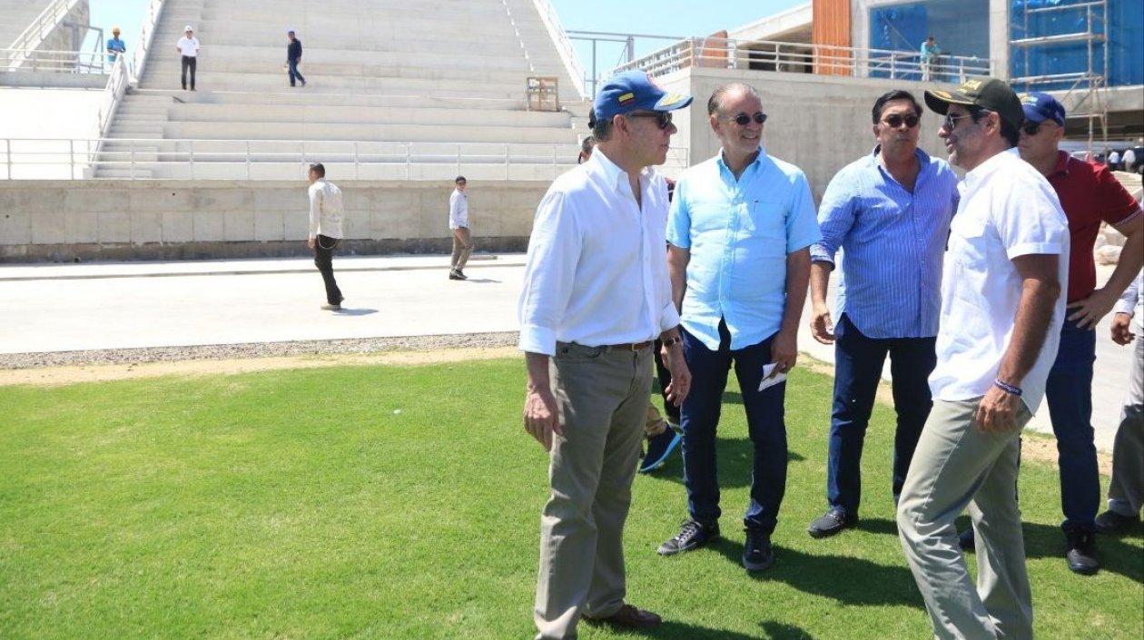 El Presidente Santos junto al Alcalde Alejandro Char y el Gobernador Eduardo Verano.