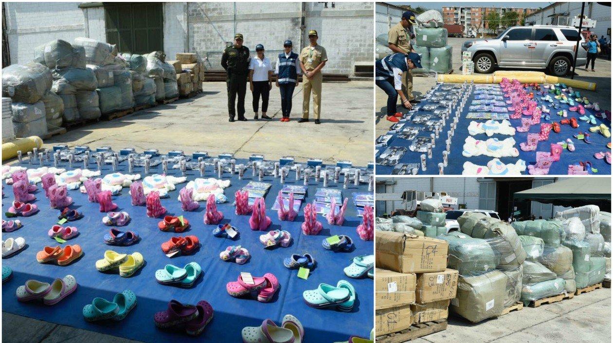 Contrabando incautado en la bodega.