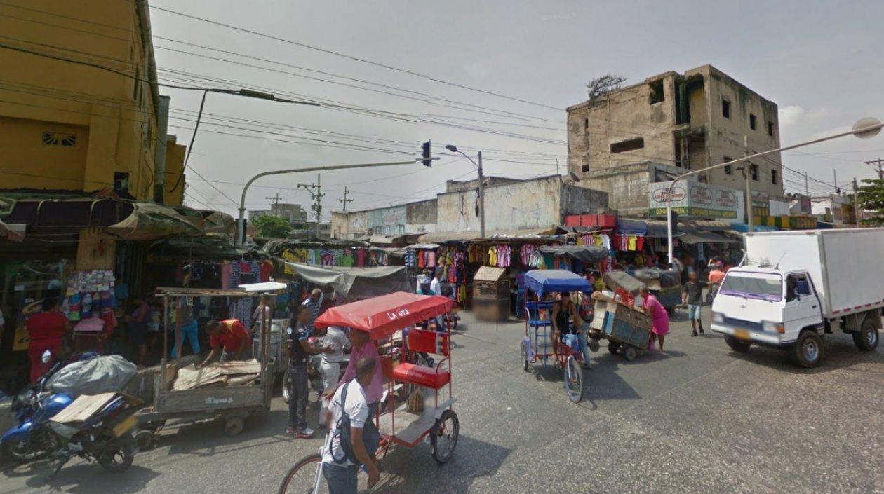 Carricoches en el centro de Barranquilla.