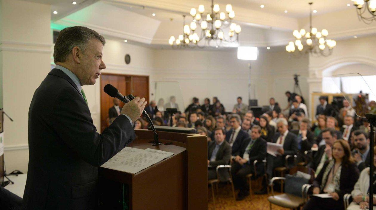 Presidente Santos en la instalación del Diálogo Estructurado del Fondo Verde del Clima con América Latina.
