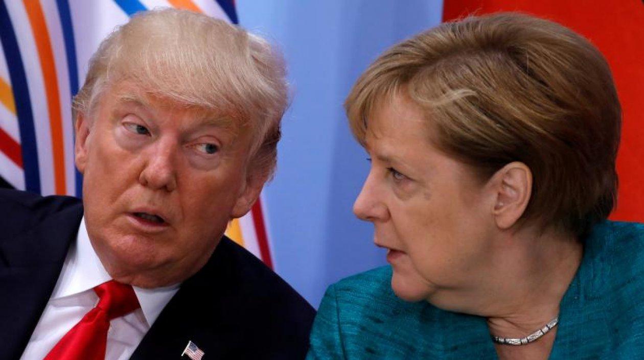 El presidente de Estados Unidos, Donald Trump, y la canciller alemana Angela Merkel. 