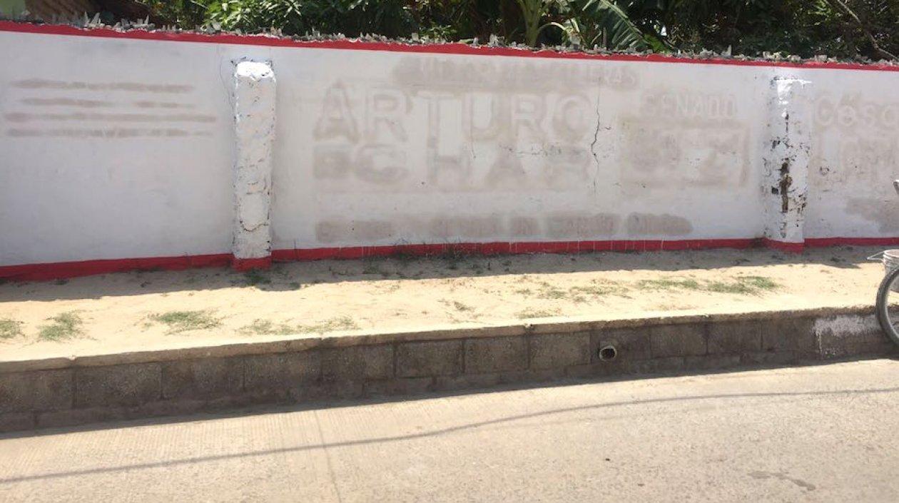 Uno de los muros con el nuevo aspecto.