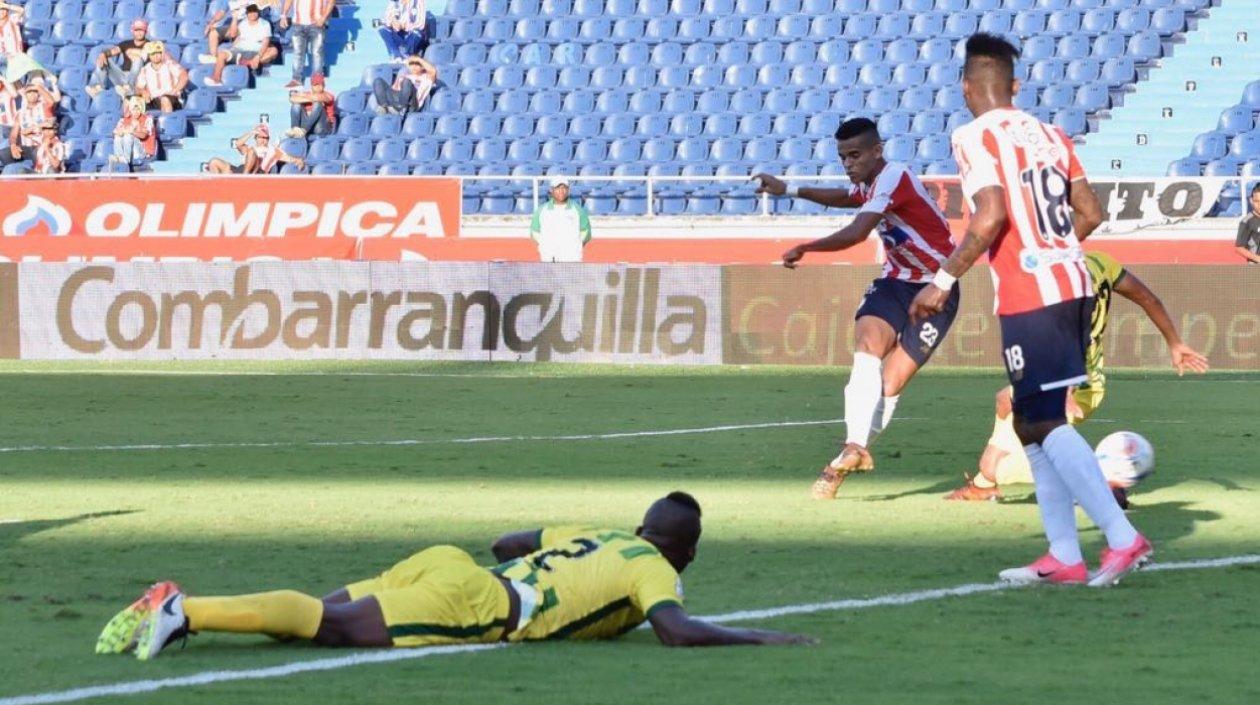 Imagen del partido de Junior frente a Bucaramanga.