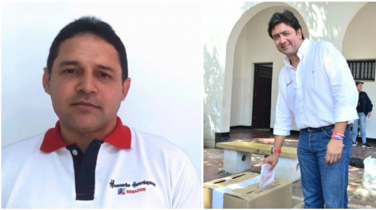 Los candidatos al Senado, Fabián Castillo (Cambio Radical),  Honorio Henríquez (Centro Democrático), elegidos hoy.