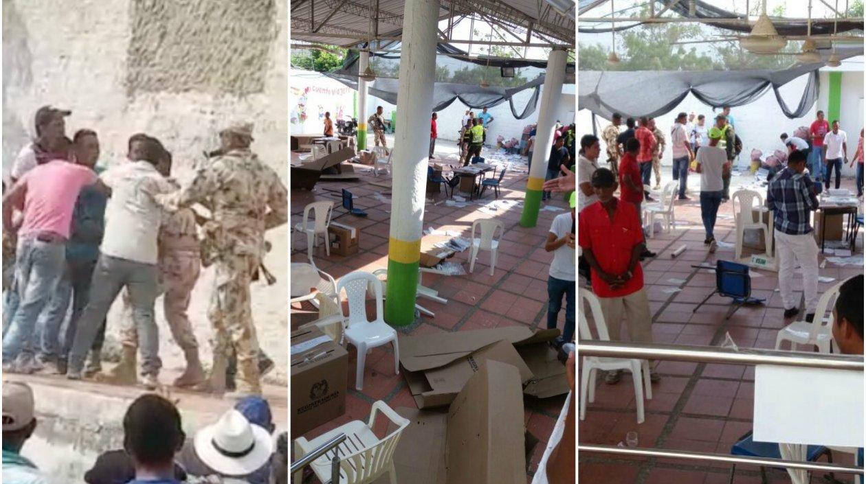 Momentos del desorden en La Peña.