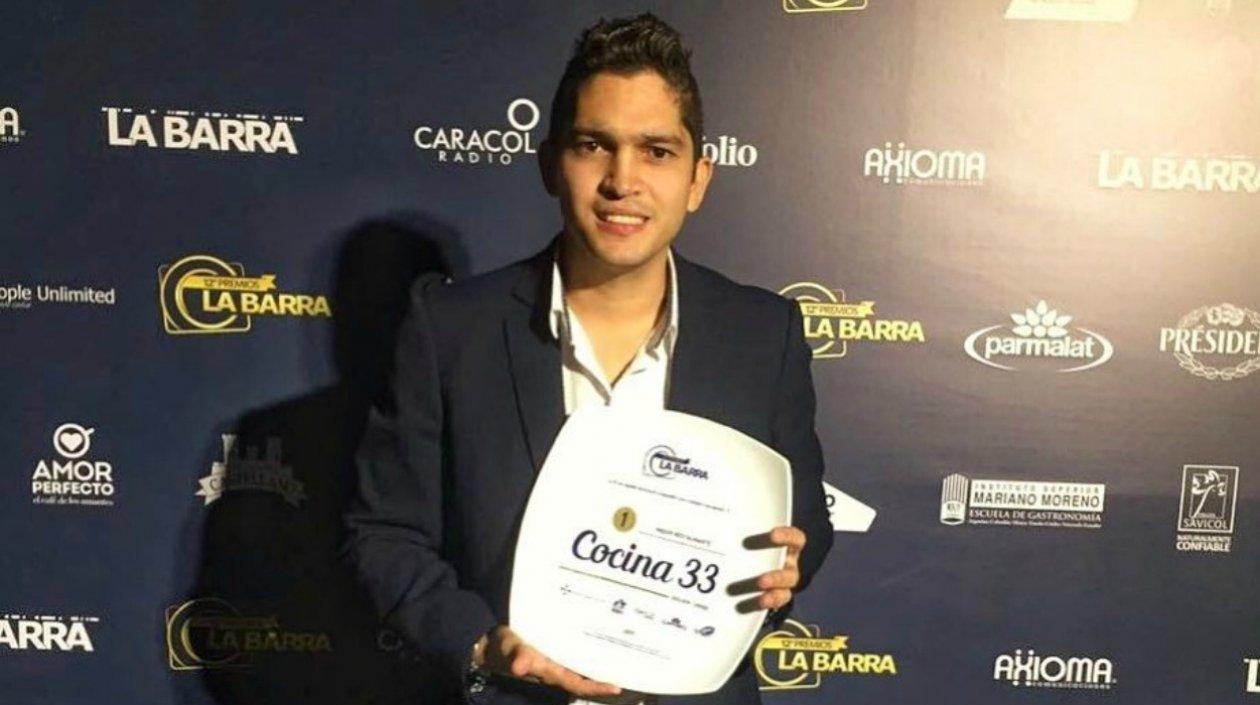 El chef barranquillero Mane Mendoza, ganador en 2017.