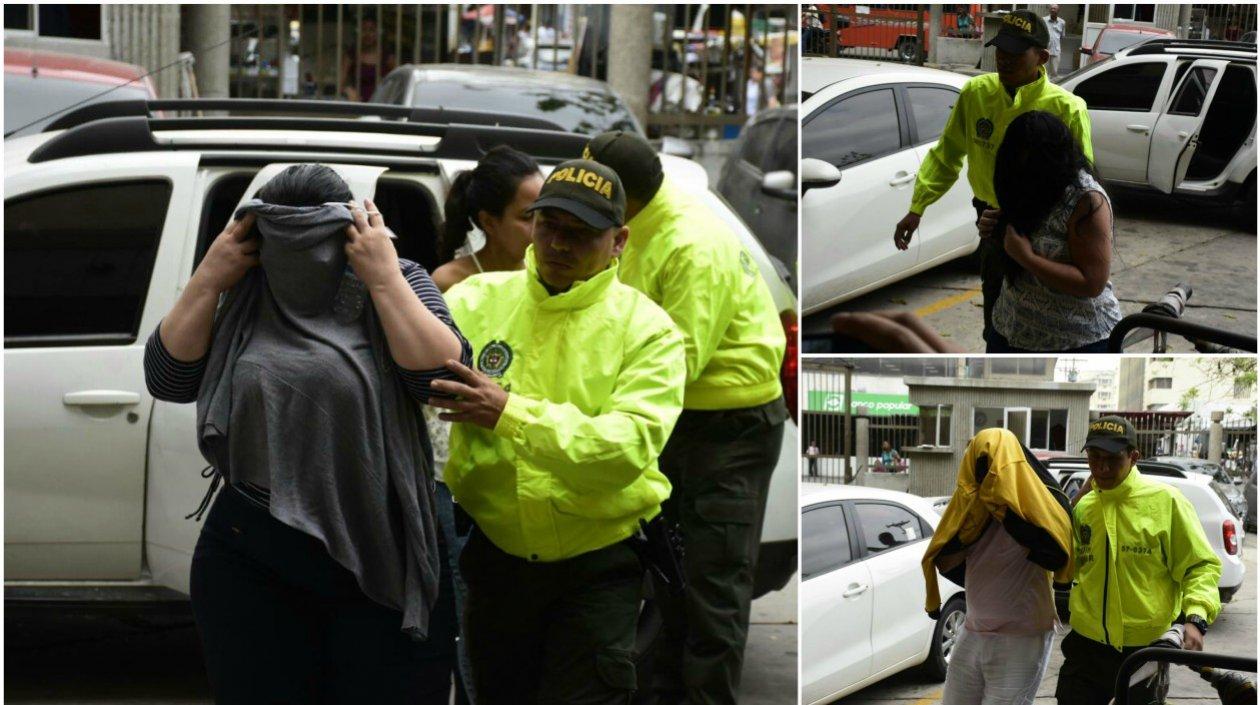 Los capturados taparon sus rostros.