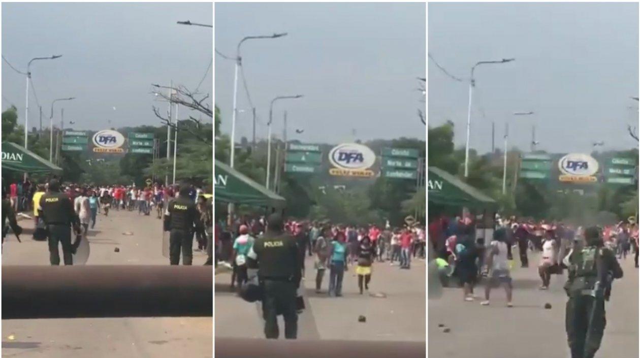 En el video quedó registrado la agresión de los indígenas a los policías.