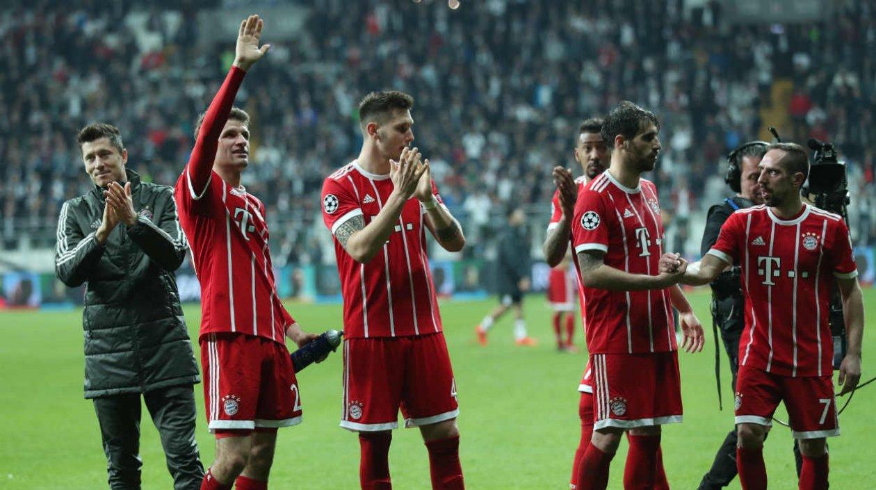 Jugadores del Bayern celebran un triunfo. 