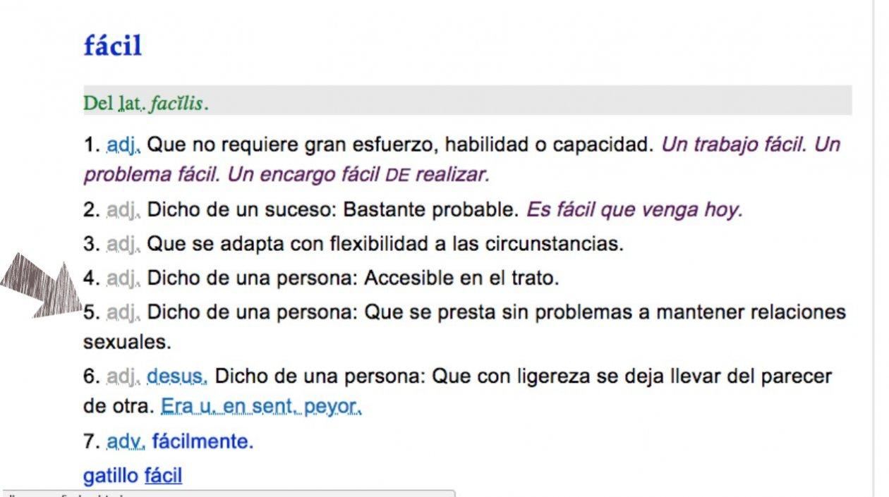 Así aparece ahora la palabra fácil en el diccionario de la RAE.