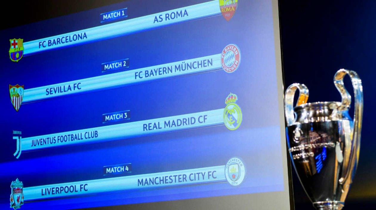Así quedaron los cuartos de final de la Liga de Campeones.