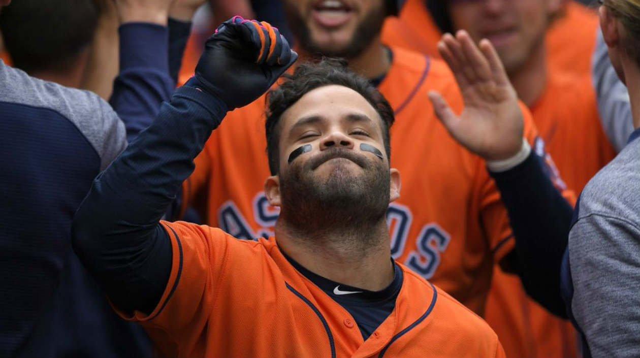 José Altuve, pelotero de los Astros. 