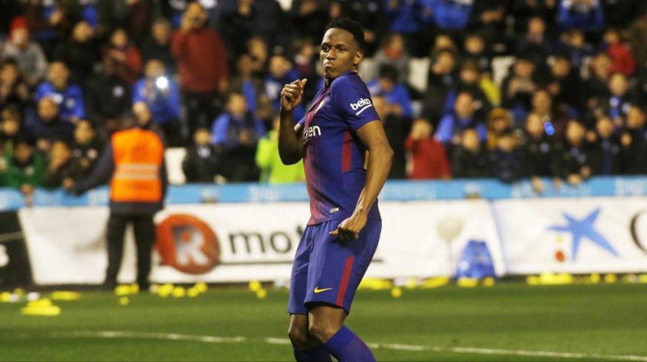 Yerry Mina, defensa colombiano del Barcelona. 