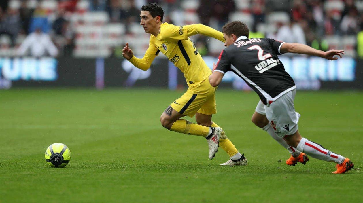 Ángel Di María en una acción de partido. 