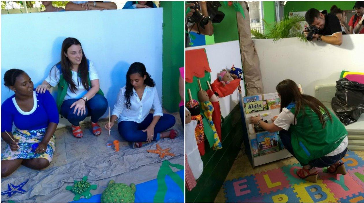 Karen Abudinen, directora del ICBF, durante su visita en Siete de Abril.