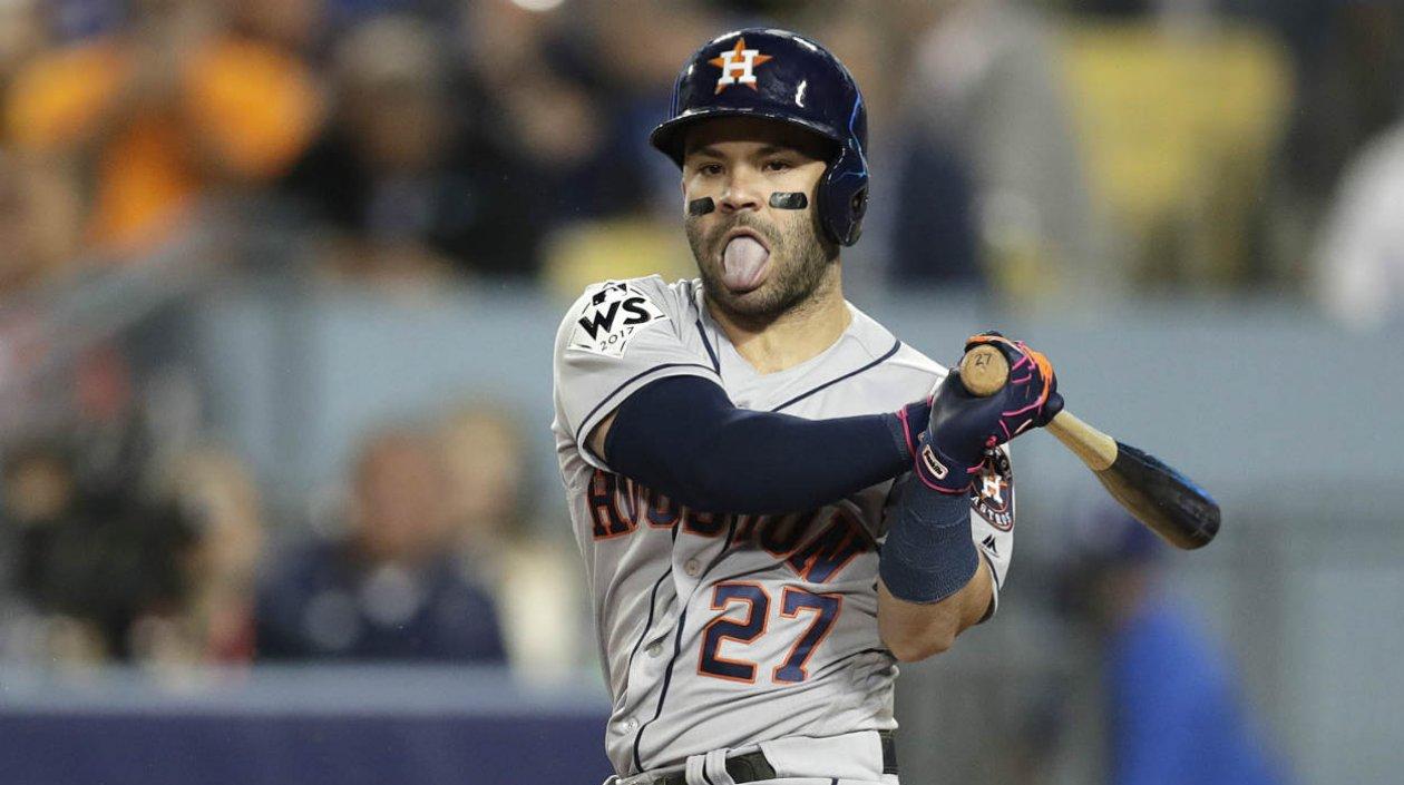 José Altuve, pelotero de los Astros. 