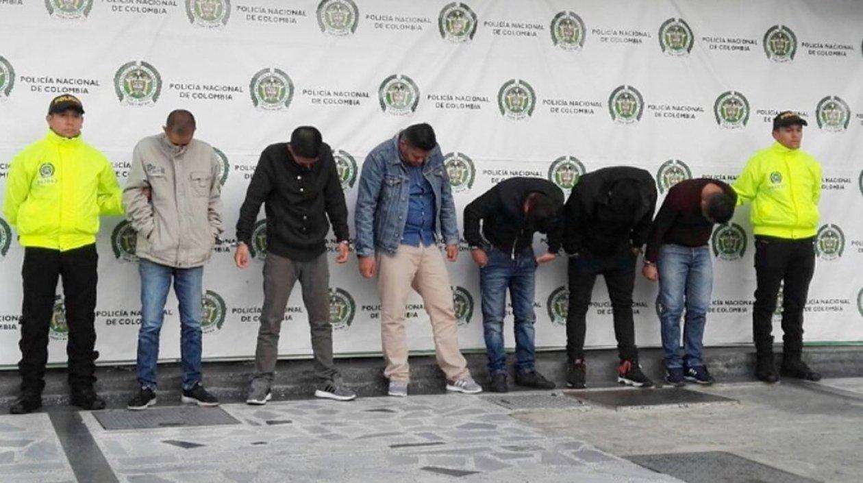 Foto de algunos de los capturados por la Policía en Bogotá.