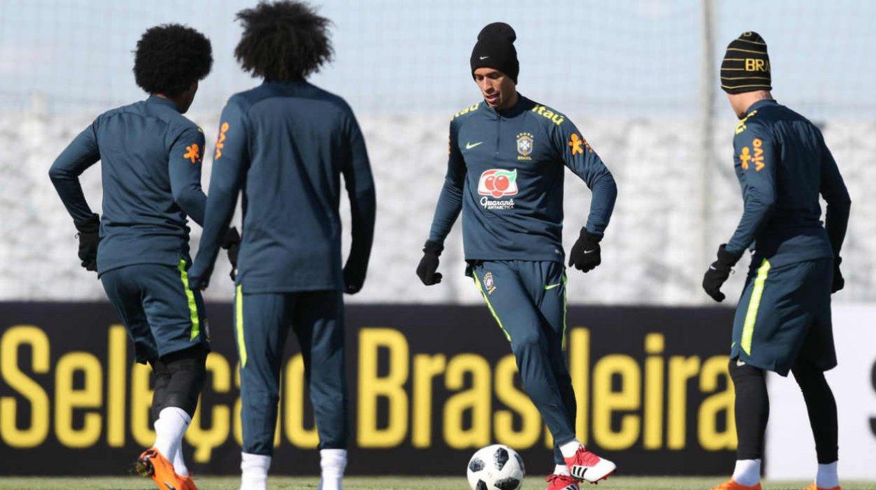 Selección Brasil, durante un entrenamiento. 