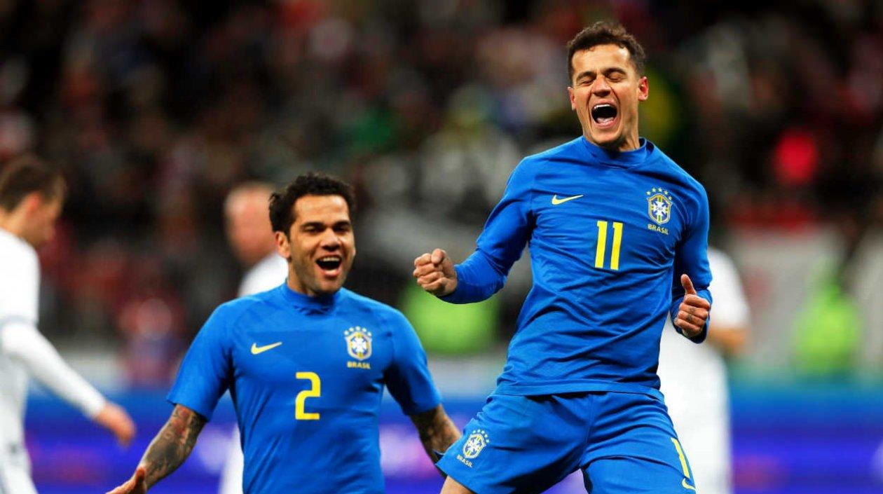 Coutinho celebra su gol ante Rusia. 