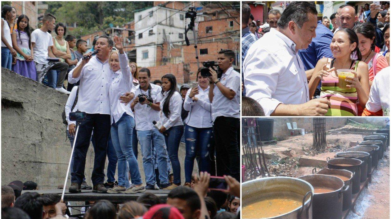 El candidato Javier Bertucci durante el acto de campaña.