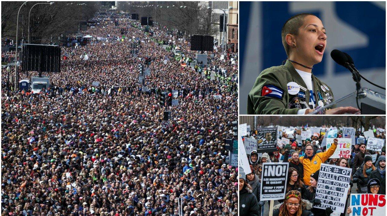 Así se veían las calles en medio de la presentación de Cameron Kasky.