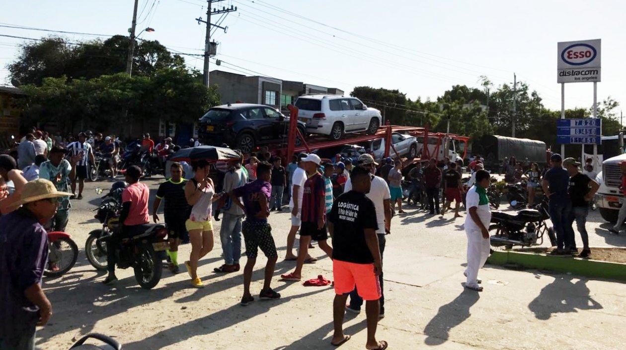 Aspecto donde ocurrió el fatal accidente de tránsito.