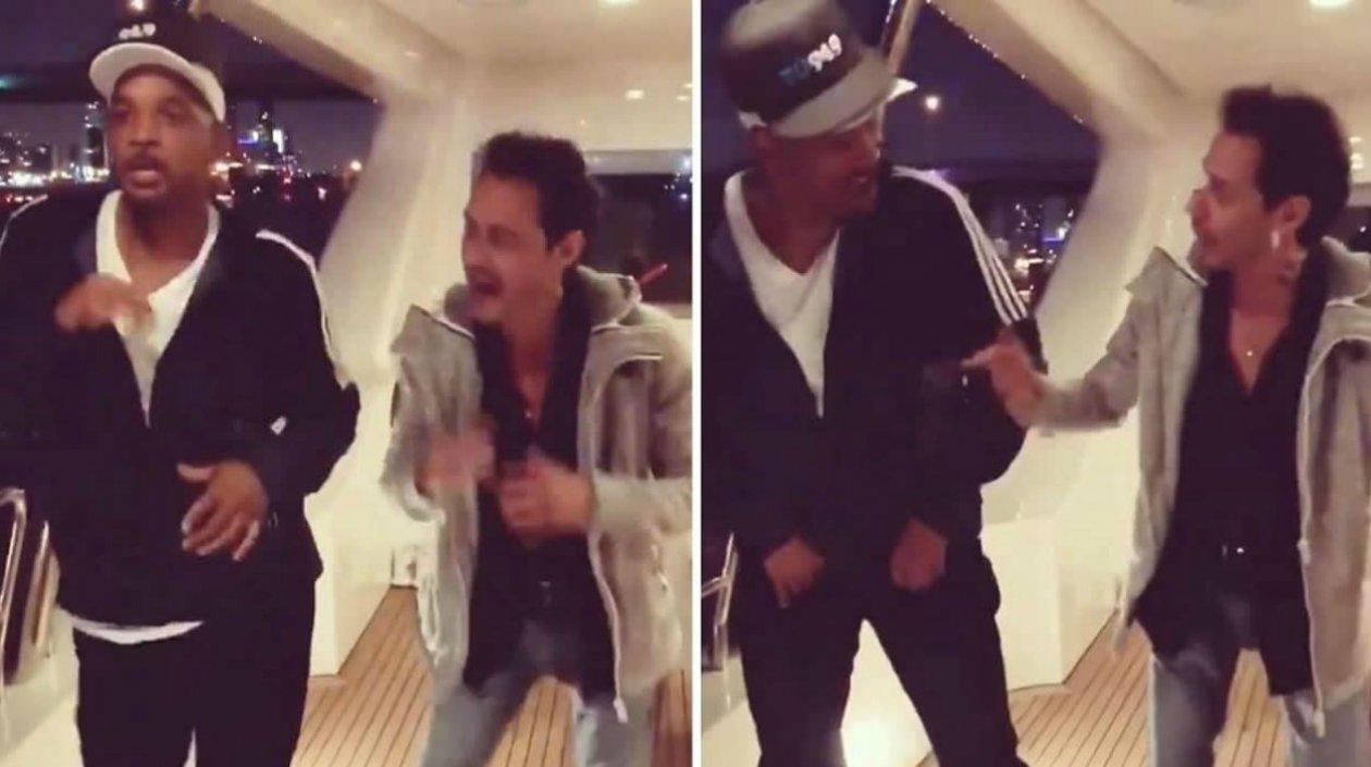 Momentos en que Will Smith baila salsa junto a Marc Anthony.