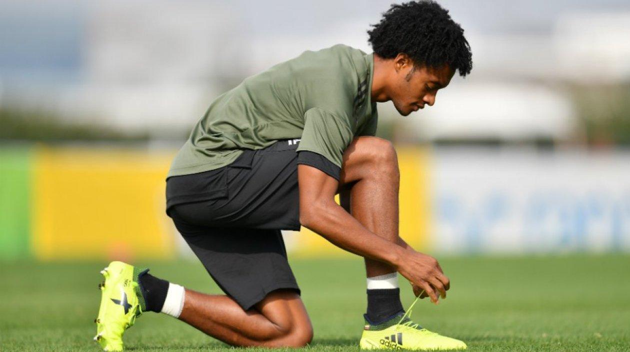 Juan Guillermo Cuadrado, entrenando con la Juventus. 