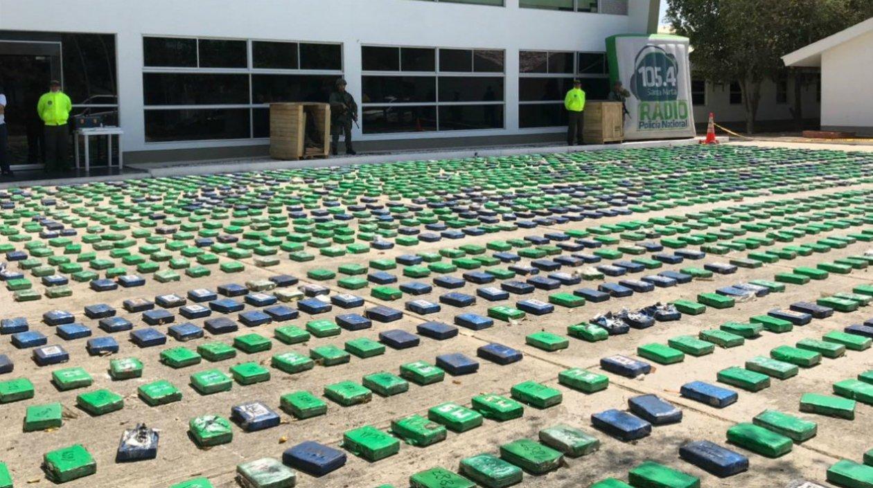 Droga decomisada en Santa Marta.