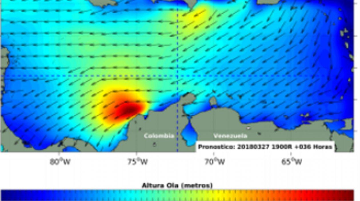 Ilustración de la Dimar sobre el clima en el Caribe.