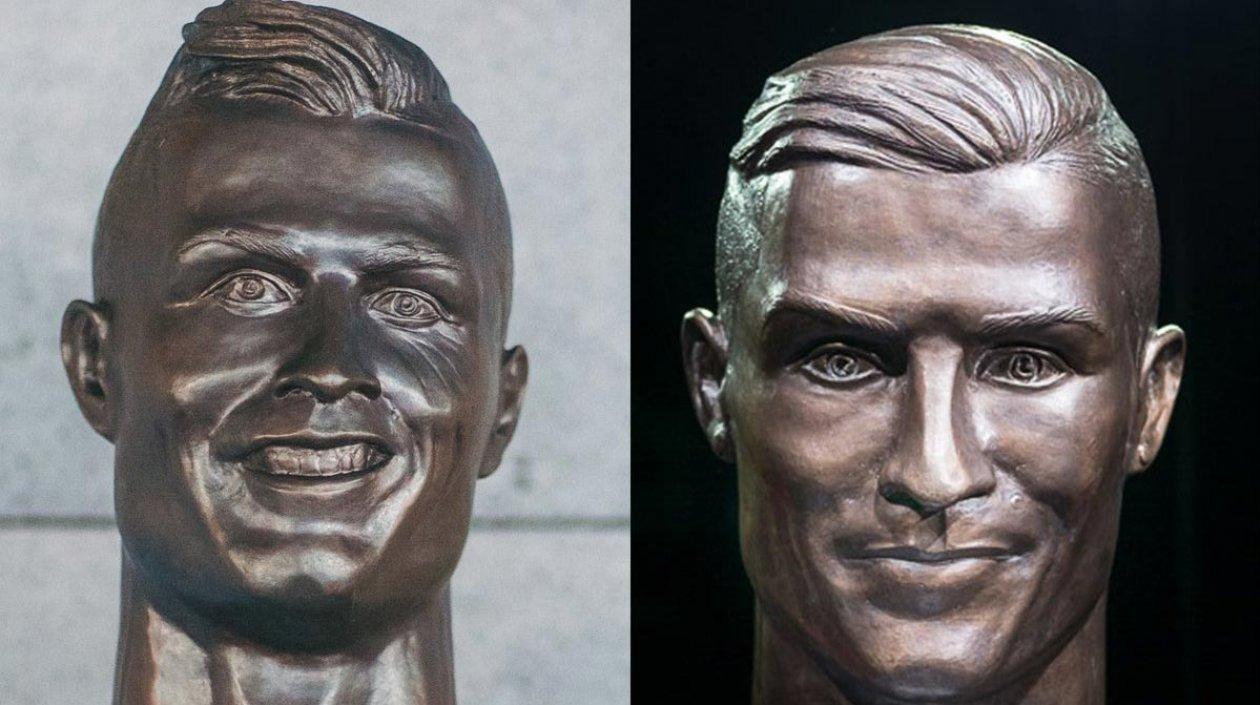 La primera escultura junto a la escultura mejorada.