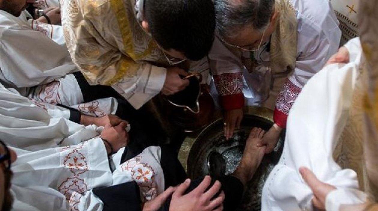 Ceremonia del Lavatorio de los Pies en Jerusalen.