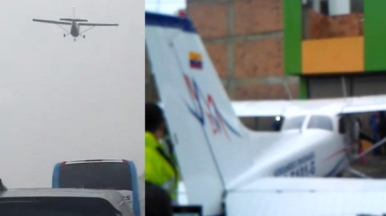 Milagroso aterrizaje de emergencia de avioneta en la vía Bogotá