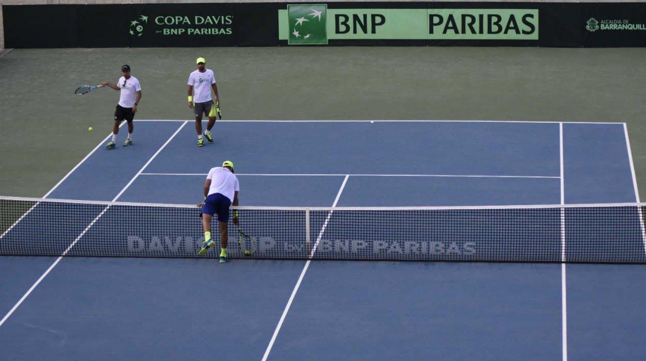 Jugadores de Colombia durante el entrenamiento. 