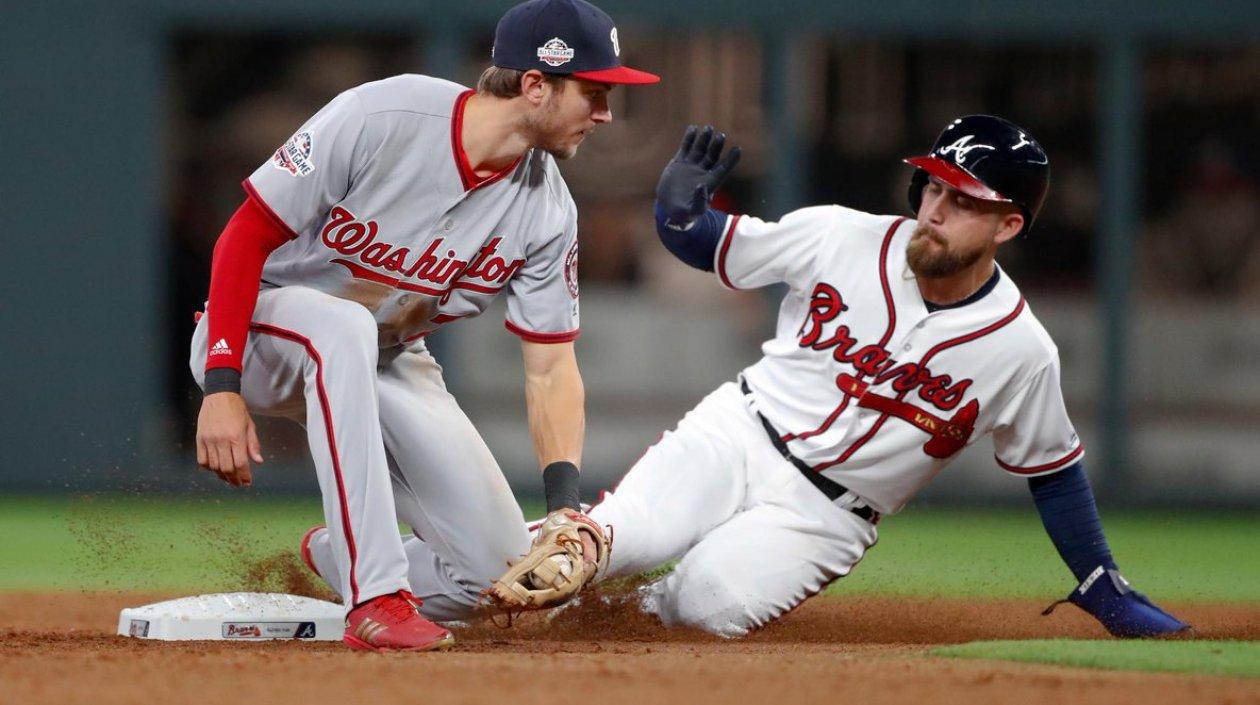 Acción del duelo entre Bravos y Nacionales. 