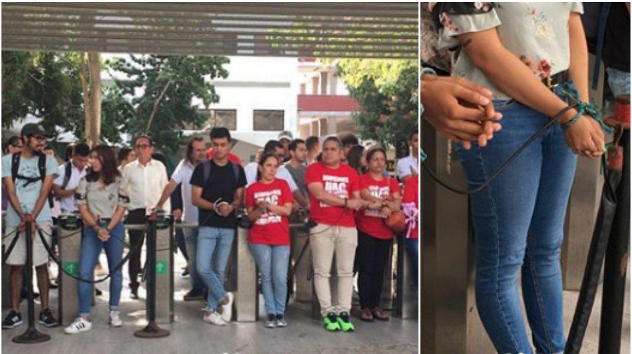 Momentos de la protesta. 