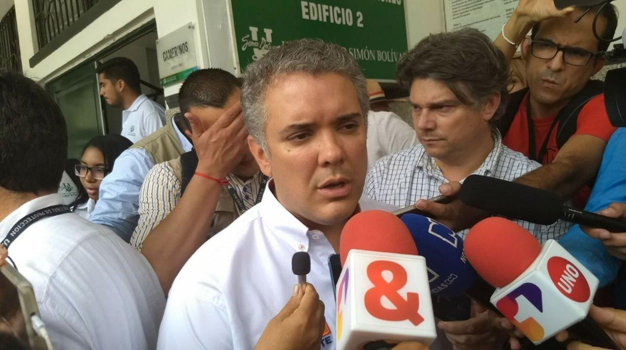El candidato presidencial, Iván Duque
