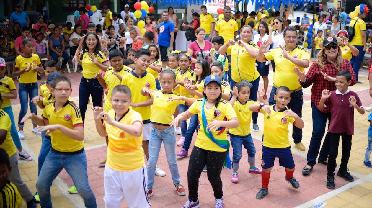 El grupo de niños durante la actividad de hoy.