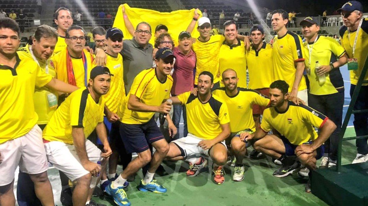 Celebración colombiana del triunfo.