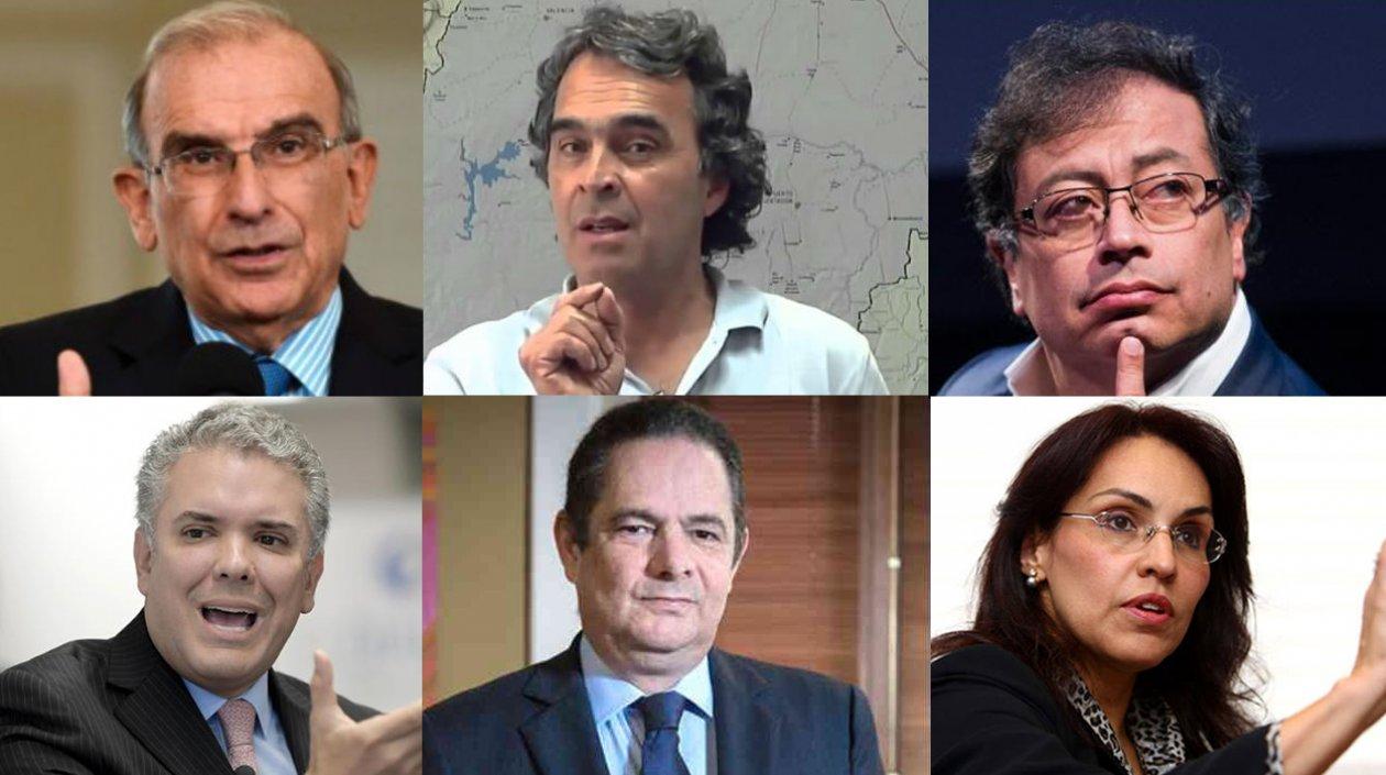 Seis candidatos presidenciales.